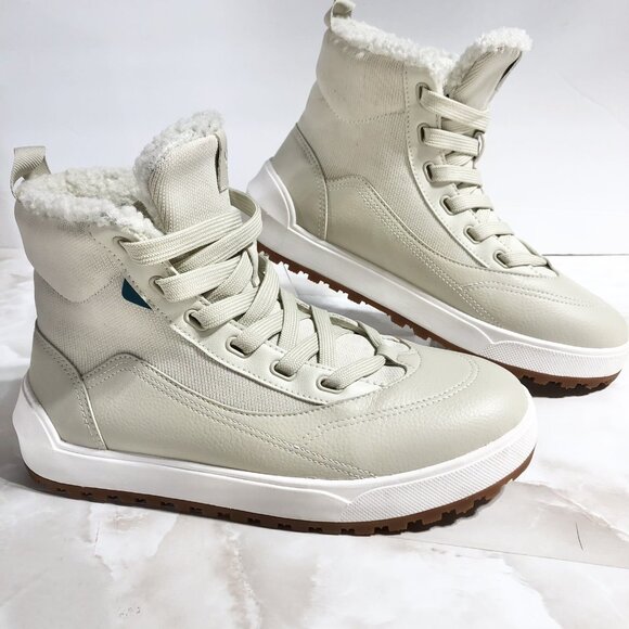 Vessi Alta High Top Beige 100% Waterproof Lightweight Sneakers Boots Sz 7W - Picture 1 of 14